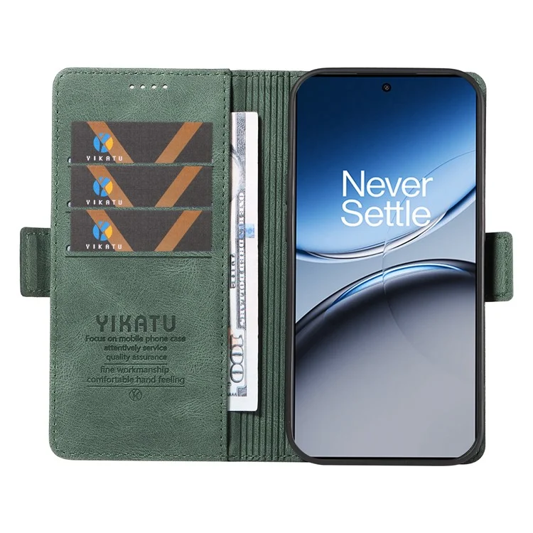 Yikatu Yk-005 Для OnePlus Nord 4 Case pu Кожаный Кожаный Кошель - Зеленый