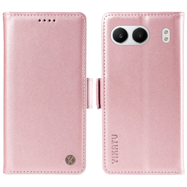 YIKATU YK-003 Para Funda Cartera Soporte de OnePlus Nord 4 Cubierta de Teléfono de Cuero - Oro Rosa