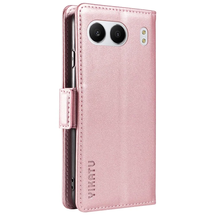YIKATU YK-003 Para Funda Cartera Soporte de OnePlus Nord 4 Cubierta de Teléfono de Cuero - Oro Rosa