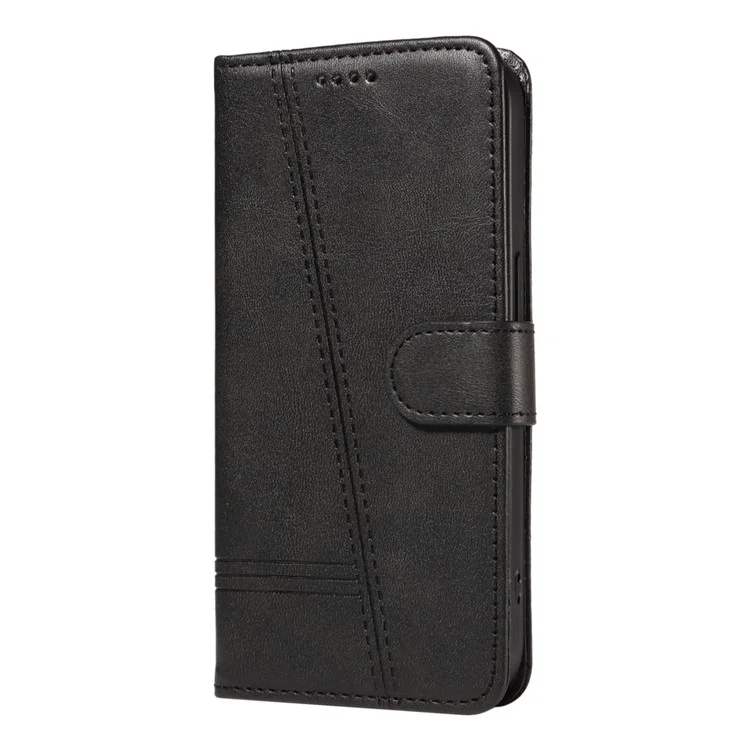 For OnePlus Nord 4 Case Flip Wallet T-Shape Lines Leather Phone Cover - Black