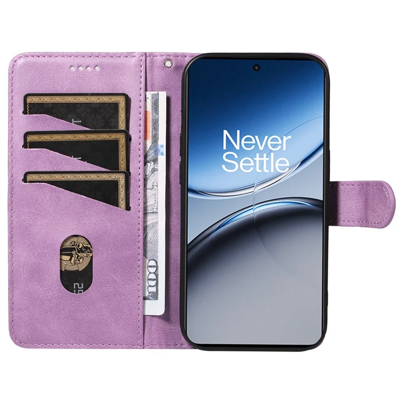 For OnePlus Nord 4 Case Flip Wallet T-Shape Lines Leather Phone Cover - Light Purple