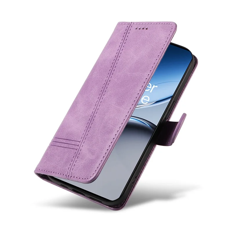 For OnePlus Nord 4 Case Flip Wallet T-Shape Lines Leather Phone Cover - Light Purple