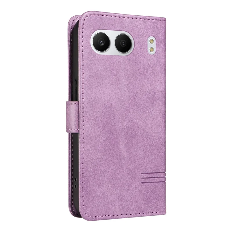 For OnePlus Nord 4 Case Flip Wallet T-Shape Lines Leather Phone Cover - Light Purple