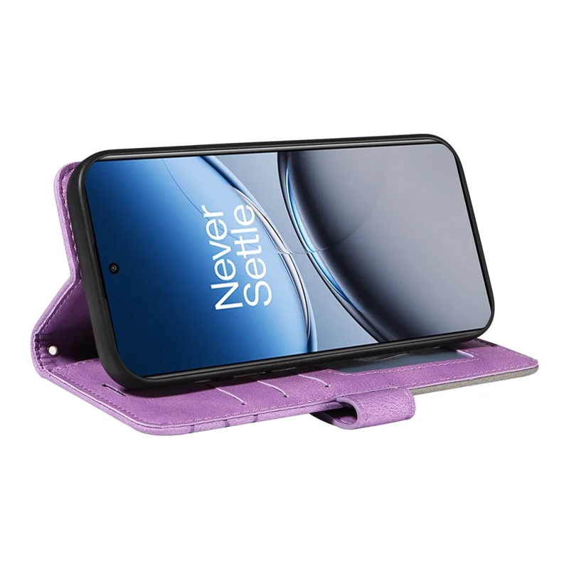 For OnePlus Nord 4 Leather Case Wallet Stand Color Splicing Phone Cover  - Purple