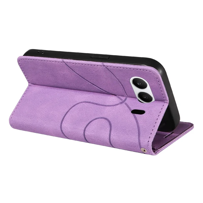 For OnePlus Nord 4 Leather Case Wallet Stand Color Splicing Phone Cover  - Purple