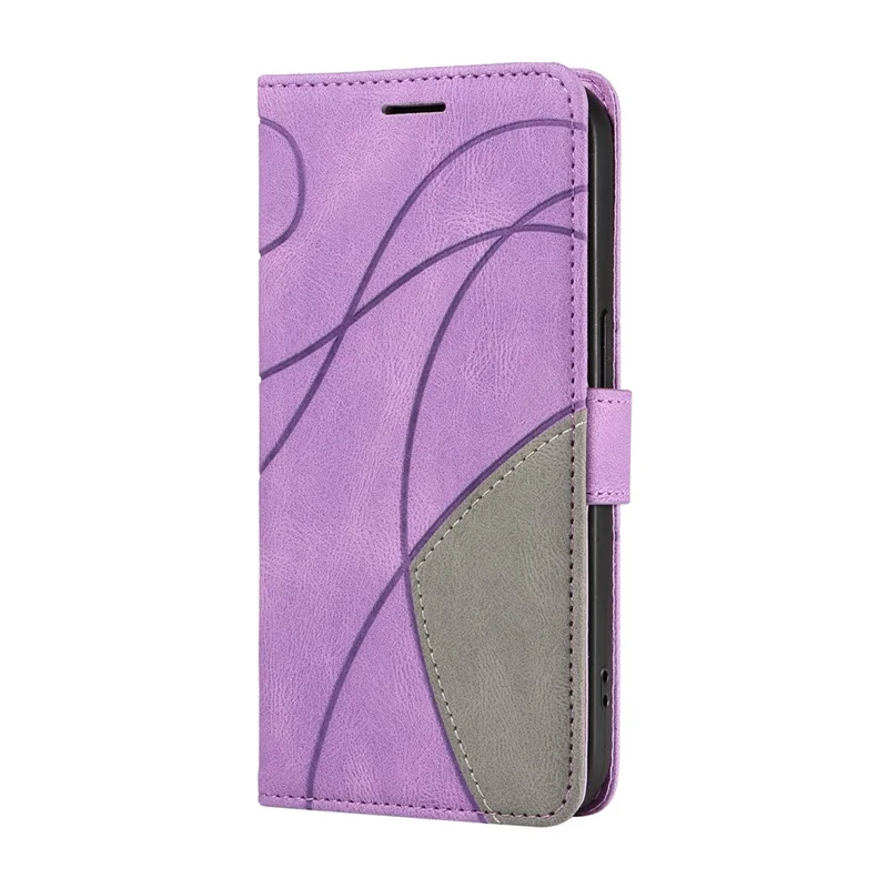 For OnePlus Nord 4 Leather Case Wallet Stand Color Splicing Phone Cover  - Purple