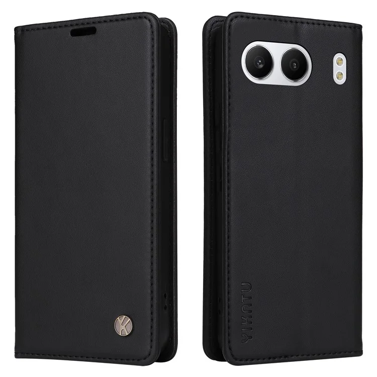 YIKATU YK-001 For OnePlus Nord 4 Case Stand Leather Phone Cover Strong Magnetic Closure - Black