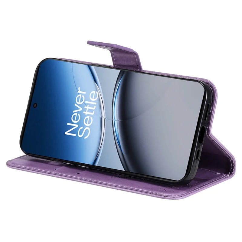 For OnePlus Nord 4 Phone Case with Stand Cat Tree Pattern Leather Wallet Mobile Cover - Light Purple