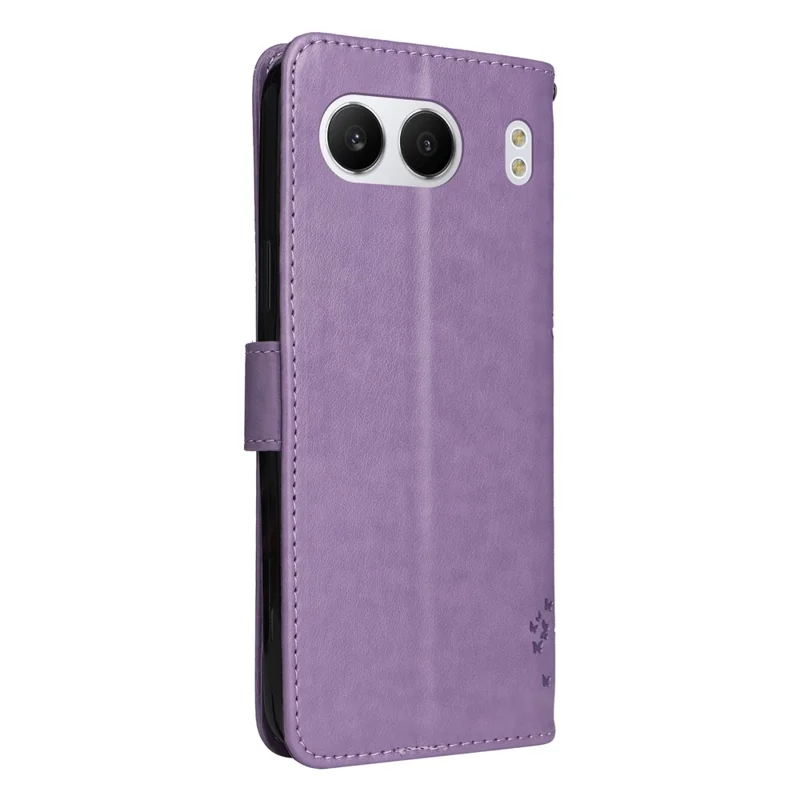 For OnePlus Nord 4 Phone Case with Stand Cat Tree Pattern Leather Wallet Mobile Cover - Light Purple