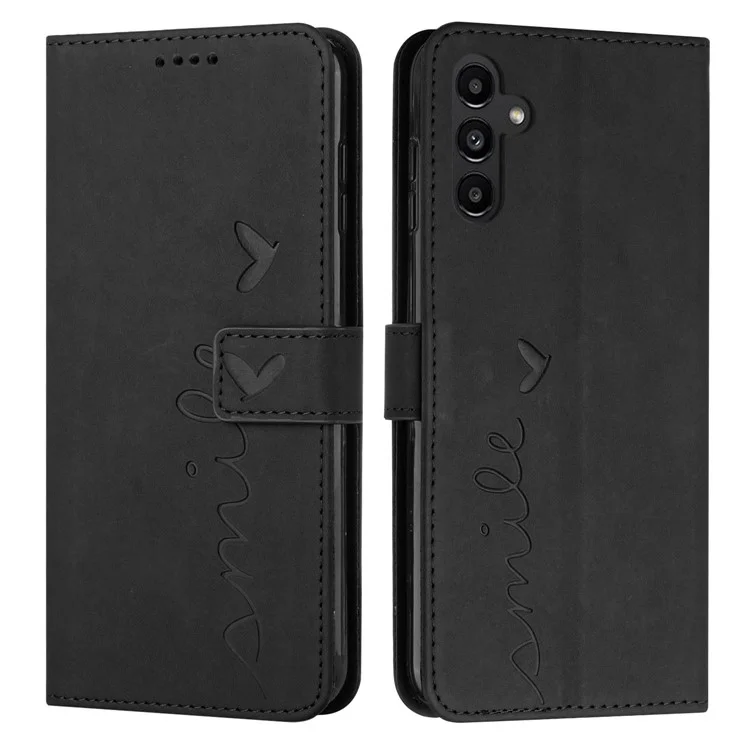 Pour Samsung Galaxy A16 5G / A16 4G Étui Support de Visualisation Housse de Téléphone en Cuir PU avec Motif Imprimé - Noir