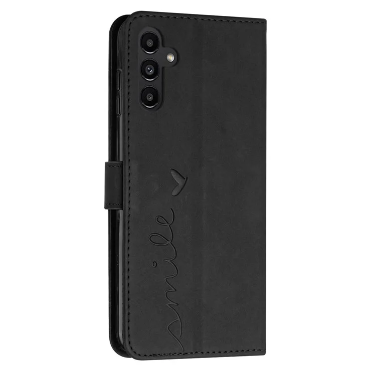 Pour Samsung Galaxy A16 5G / A16 4G Étui Support de Visualisation Housse de Téléphone en Cuir PU avec Motif Imprimé - Noir