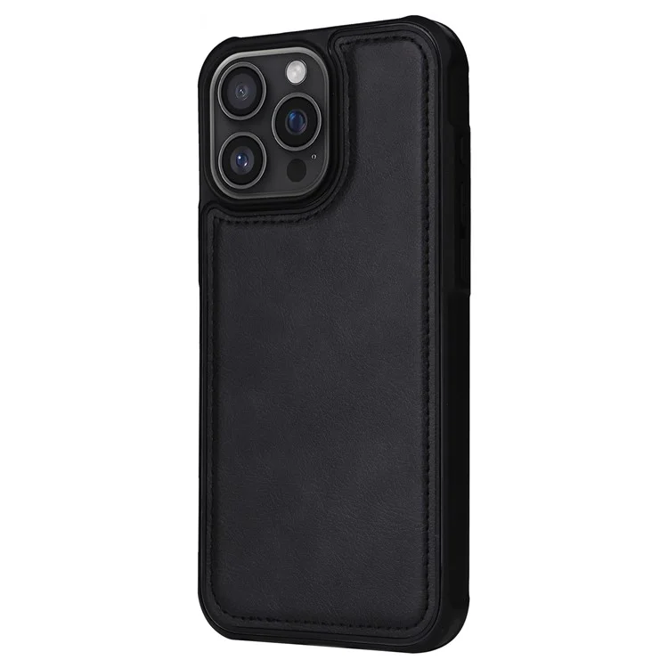 KT Multi-Functional Series-4 para iPhone 16 Pro Max Funda Desmontable de Cuero de PU con Cremallera - Negro