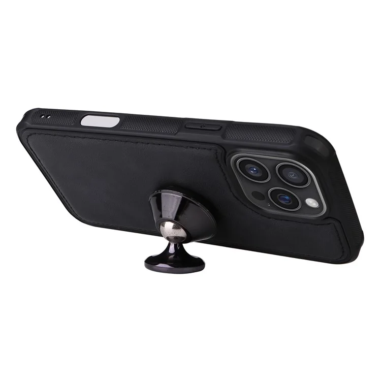 KT Multi-Functional Series-4 para iPhone 16 Pro Max Funda Desmontable de Cuero de PU con Cremallera - Negro