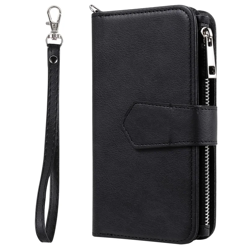 KT Multi-Functional Series-4 para iPhone 16 Pro Max Funda Desmontable de Cuero de PU con Cremallera - Negro