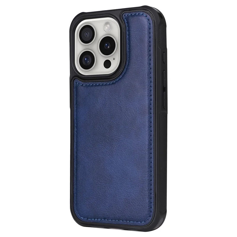 KT Série Multifonctionnelle 4 Pour Iphone 16 Pro Boîtier Détachable PU Leather Zipper Flip Wallet Téléphone - Bleu