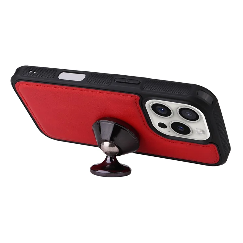 For iPhone 16 Pro Magnetic Leather Case Mobile Cover with Detachable Zipper Wallet Strap - Red
