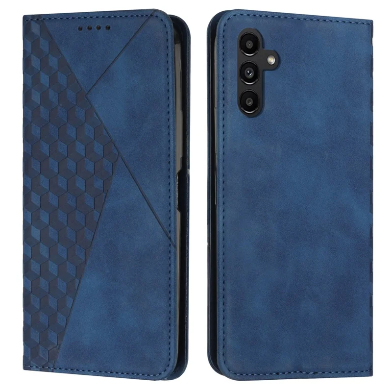 For Samsung Galaxy M35 5G Phone Cover Imprinted PU Leather Wallet Stand Case - Sapphire