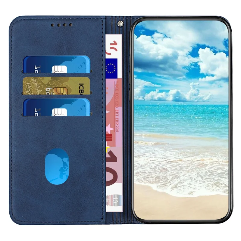 For Samsung Galaxy M35 5G Phone Cover Imprinted PU Leather Wallet Stand Case - Sapphire