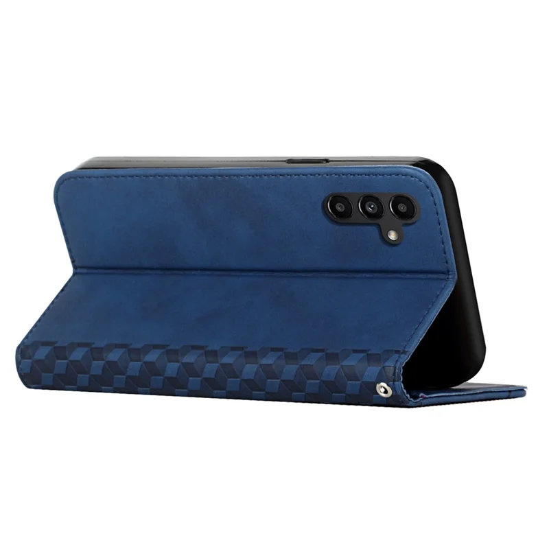 For Samsung Galaxy M35 5G Phone Cover Imprinted PU Leather Wallet Stand Case - Sapphire