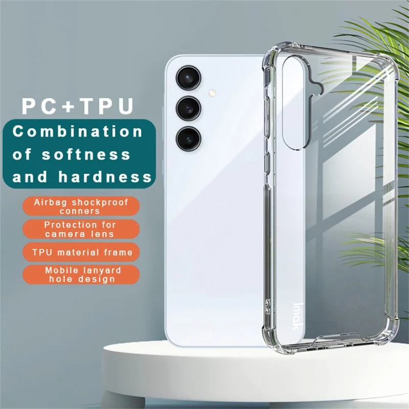 IMAK для чехла Samsung Galaxy A35 5G PC+TPU Shockproof Clear Phone Cover