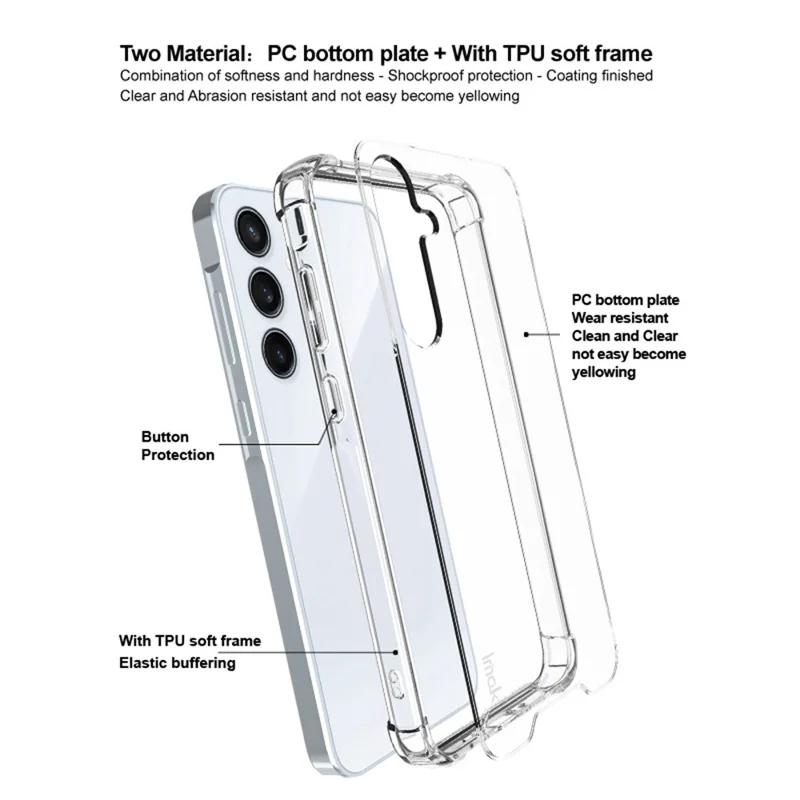 IMAK для чехла Samsung Galaxy A35 5G PC+TPU Shockproof Clear Phone Cover