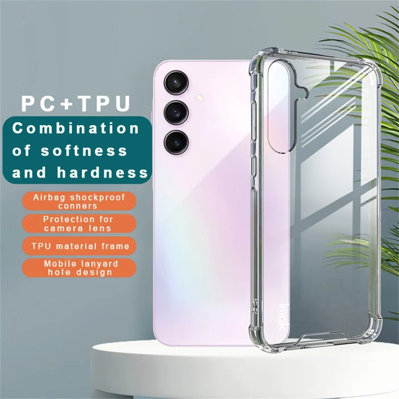 IMAK til Samsung Galaxy A55 5G Case PC+TPU stødfast klart telefonhylster