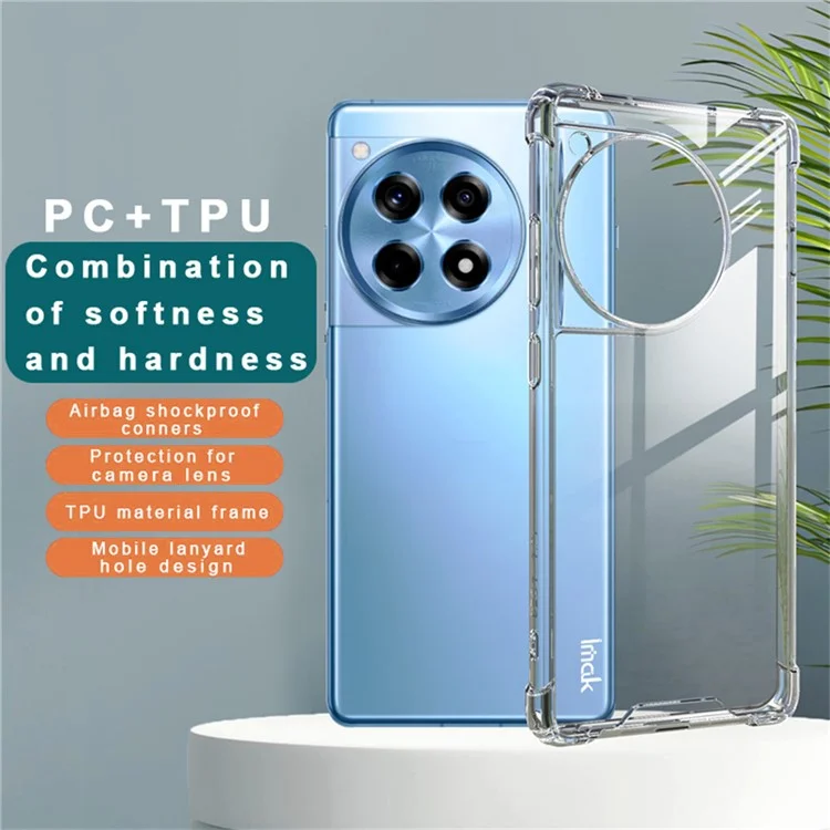 Imak Pour Oneplus Ace 3 5g / 12r 5G Boîtier pc + Tpu Couverture de Téléphone Transparent à L'amortisseur Tpu