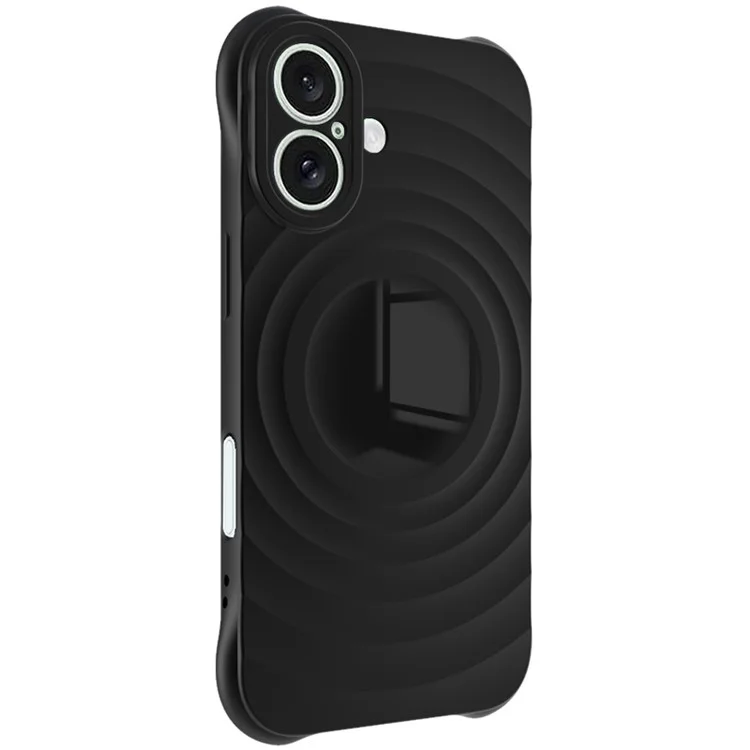 IMAK UC-6 Series for iPhone 16 Case Water Drop Texture Anti-Skid Matte TPU Cover - Matte Black