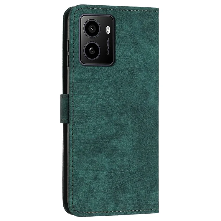 Для HMD Pulse / Pulse Plus / Pulse Pro Case Imprindted Lines Кожаная Телефонная Крышка Складной Подставки Для Складки Книги - Зеленый
