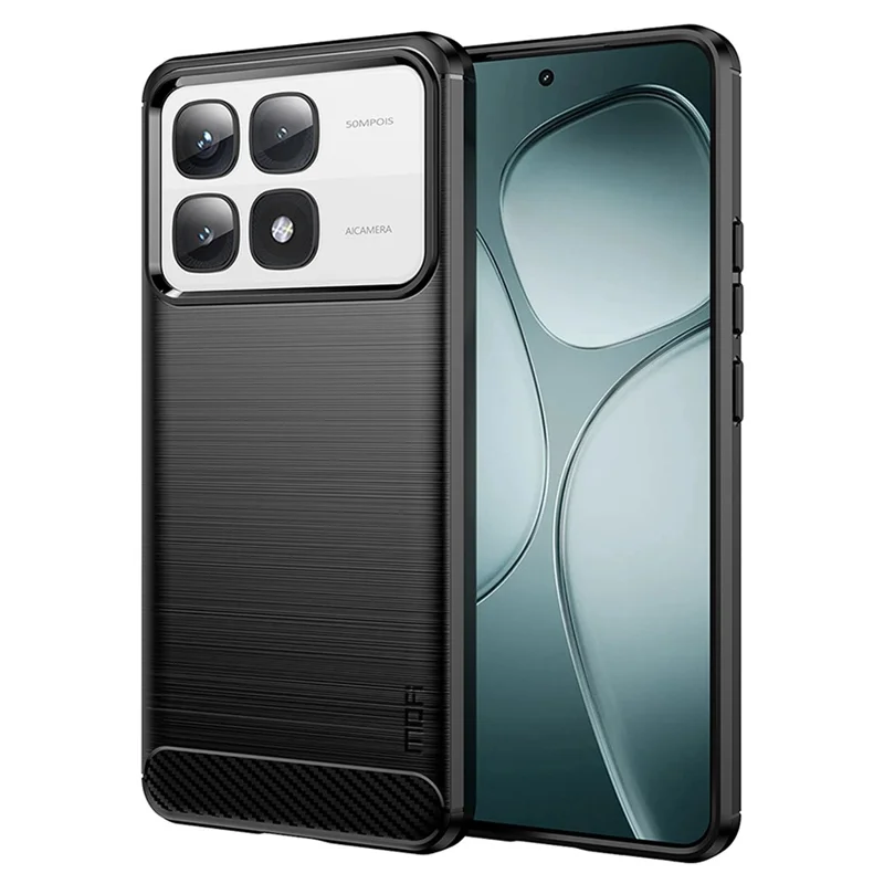 MOFI JK TPU Series-1 For Xiaomi Redmi K70 Ultra Case Carbon Fiber Texture TPU Soft Phone Cover - Black