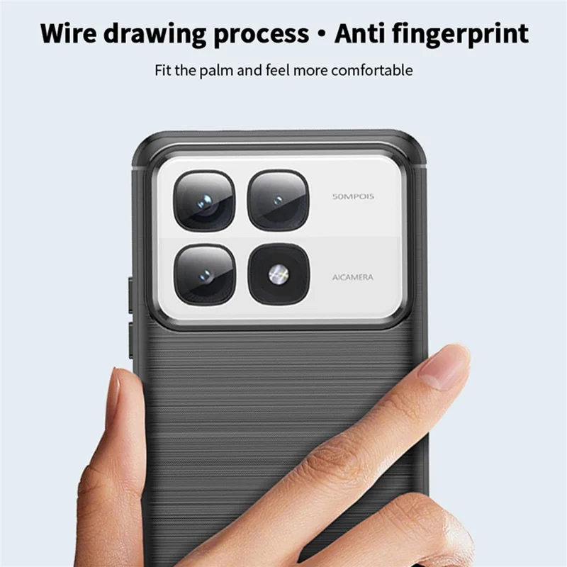 MOFI JK TPU Series-1 For Xiaomi Redmi K70 Ultra Case Carbon Fiber Texture TPU Soft Phone Cover - Black