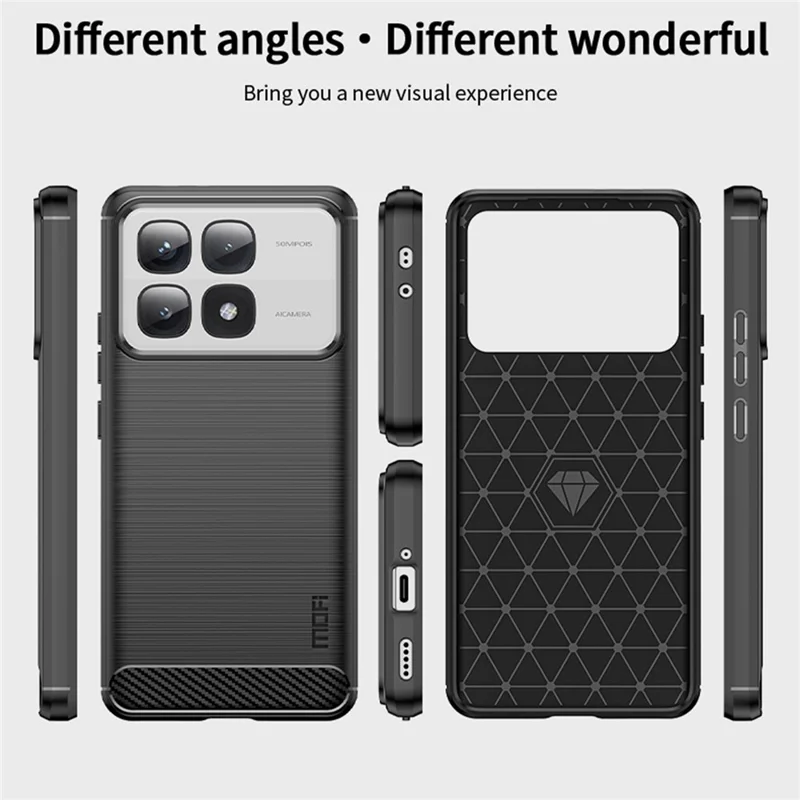 MOFI JK TPU Series-1 For Xiaomi Redmi K70 Ultra Case Carbon Fiber Texture TPU Soft Phone Cover - Black