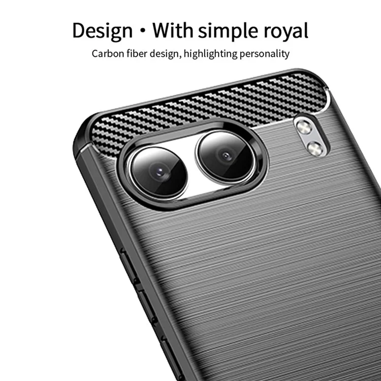 MOFI JK TPU Series-1 Per OnePlus Nord 4 Case Carbon Fiber Texture TPU Soft Phone Cover - Black