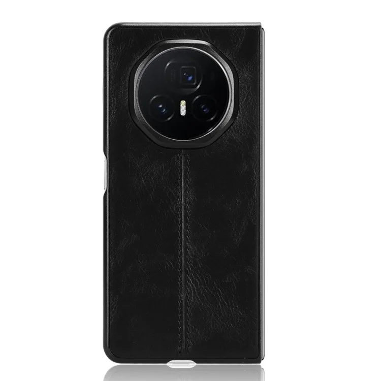 Pour Honor Magic V3 5G Étui Texture Cuir de Vache+PC Étui de Téléphone Lignes de Surpiqûre - Noir