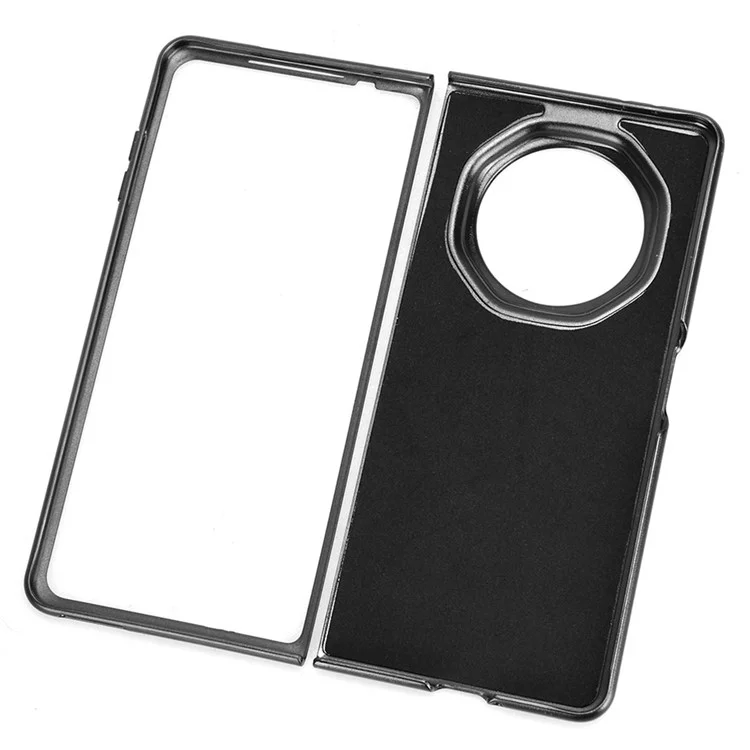Pour Honor Magic V3 5G Étui Texture Cuir de Vache+PC Étui de Téléphone Lignes de Surpiqûre - Noir