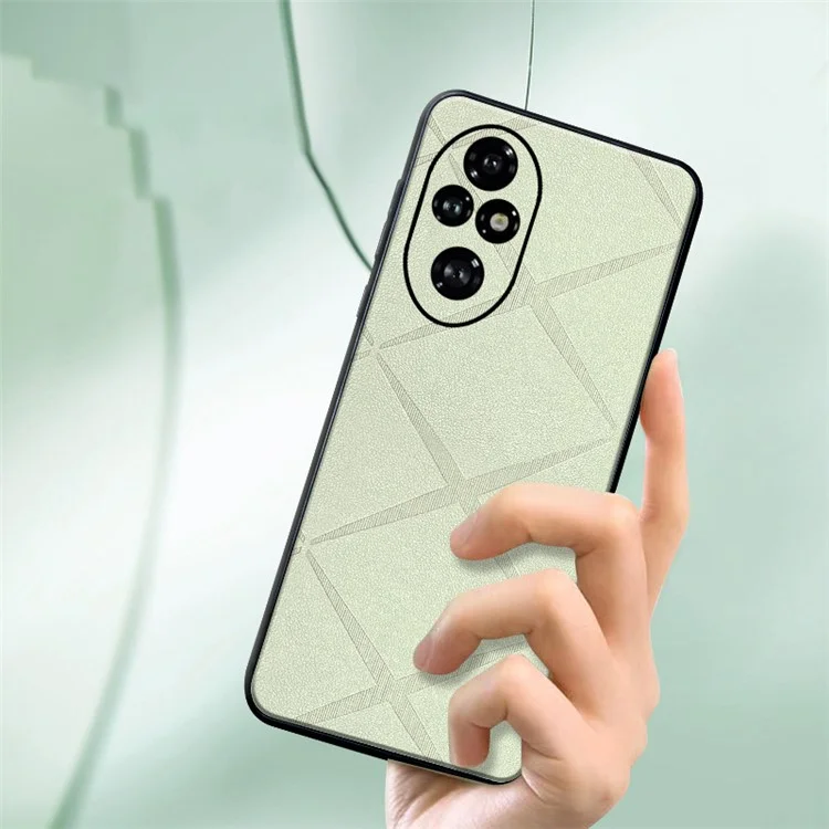 For Honor 200 Pro 5G Case Precise Lens Protection Leather Back Phone Cover - Green