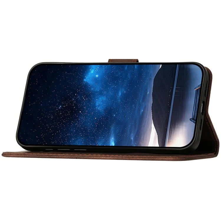 YX0080 Per Samsung Galaxy M15 5G / F15 5G Custodia Farfalla Imprimi Portafoglio in Pelle Custodia per Telefono - Marrone