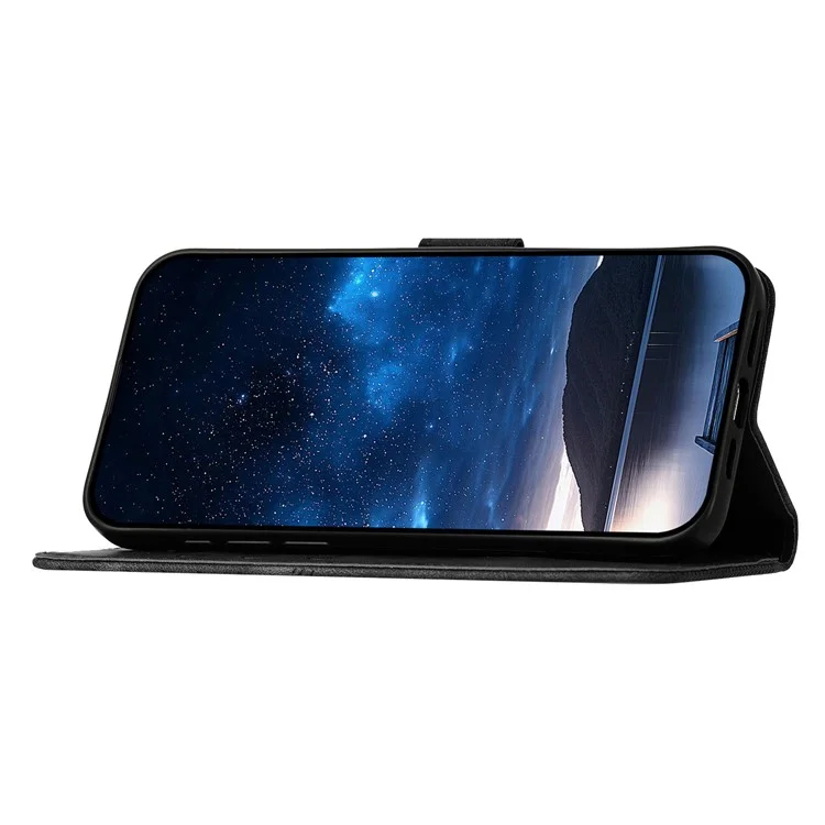 For Motorola Moto G84 5G Leather Wallet Case Butterfly Flower Imprinted Phone Cover with Strap - Black