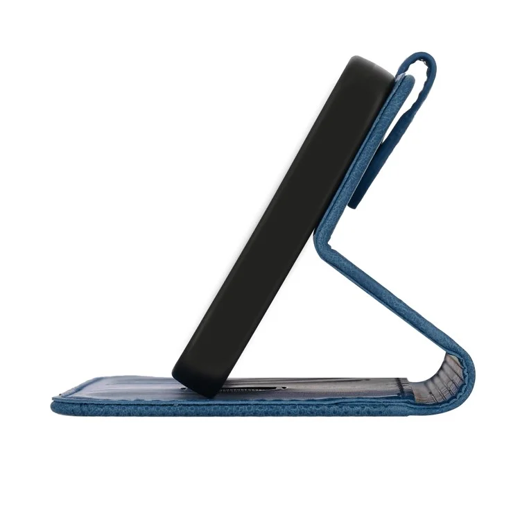 YX0080 Para Motorola Edge 50 Pro 5G Case Butterfly Impresión de la Billetera de Cuero Tapa Del Teléfono - Zafiro