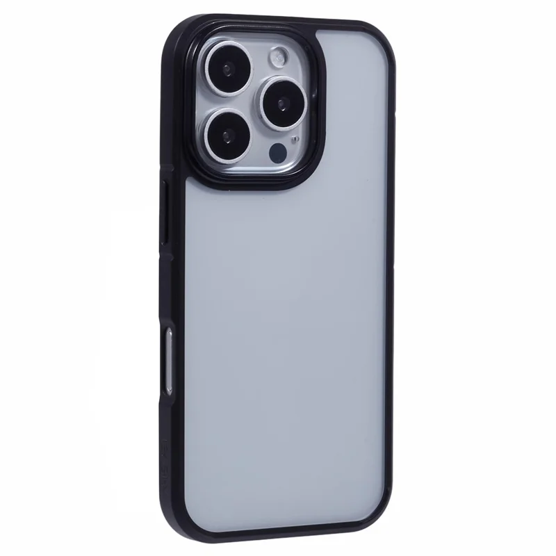 Nível x Para Iphone 16 Pro Max Case Acrílico+silicone Anti-arranhão Tampa do Telefone Traseiro Transparente - Preto