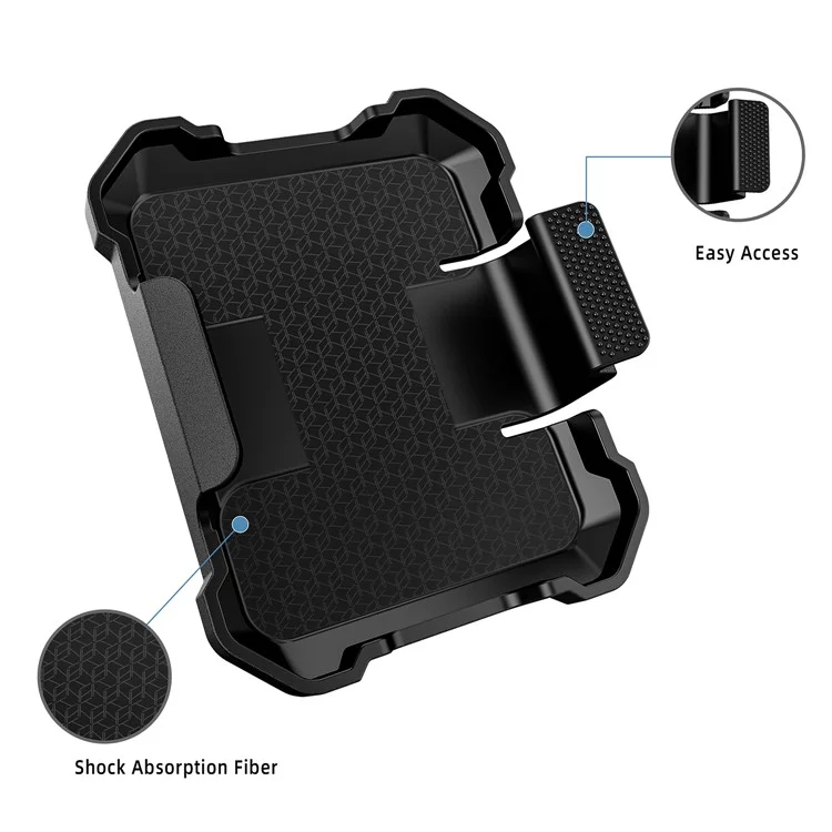 Para Samsung Galaxy Z Flip5 5G Case de Cuero+pc Telep Cover With Kickstand Back Clip - Negro