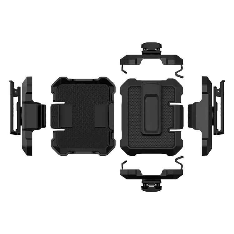 Para Samsung Galaxy Z Flip5 5G Case de Cuero+pc Telep Cover With Kickstand Back Clip - Negro