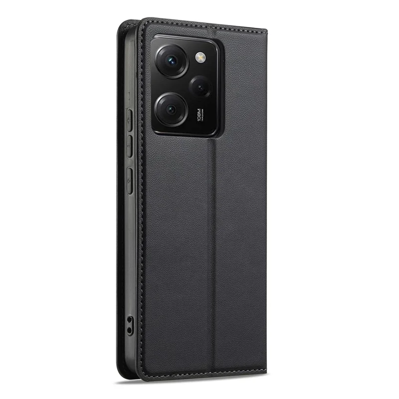LC.IMEEKE L1 Series for Xiaomi Poco X5 Pro 5G / Redmi Note 12 Pro 5G Case PU Leather Wallet Stand Phone Cover - Black