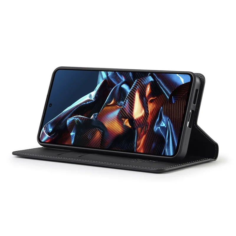 LC.IMEEKE L1 Series for Xiaomi Poco X5 Pro 5G / Redmi Note 12 Pro 5G Case PU Leather Wallet Stand Phone Cover - Black