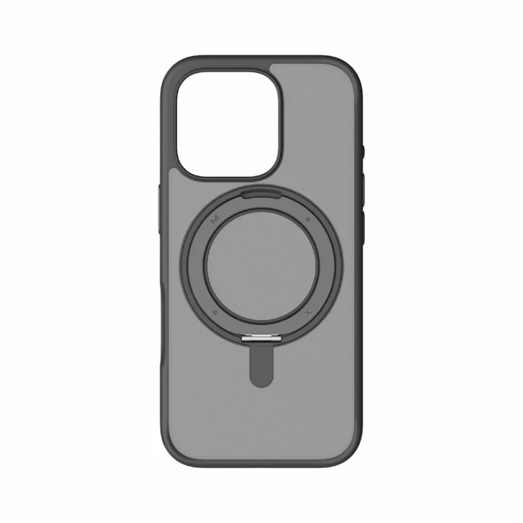 MOMAX MRAP24 For iPhone 16 Pro Max Magnetic Case TPU+PC Ring Kickstand Phone Cover - Black