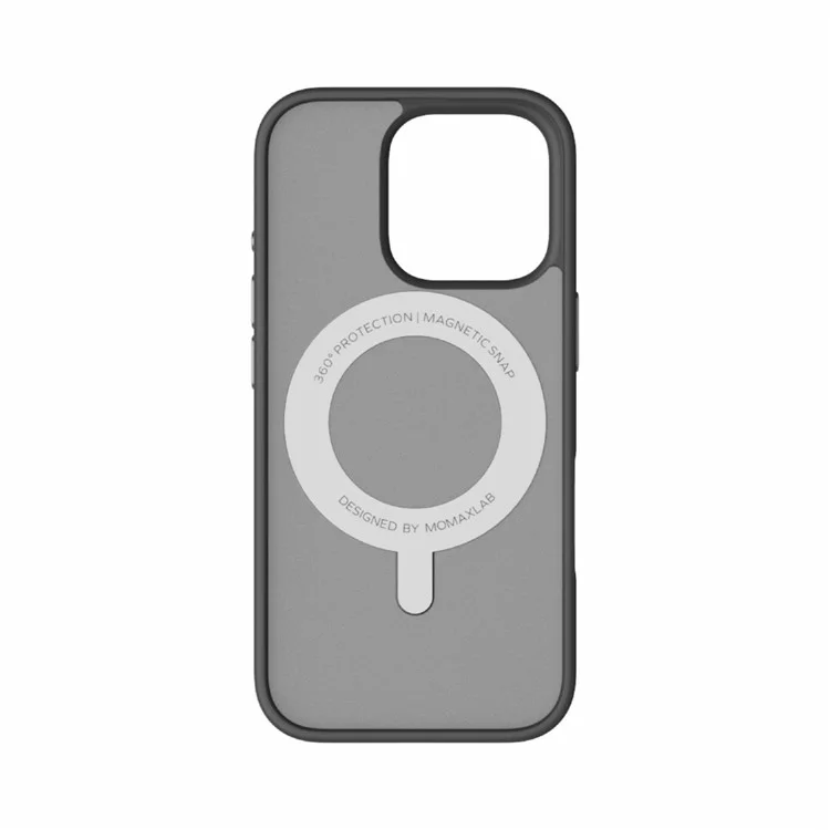 MOMAX MRAP24 For iPhone 16 Pro Max Magnetic Case TPU+PC Ring Kickstand Phone Cover - Black