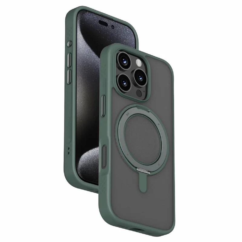 MOMAX MRAP24 Для Iphone 16 Pro Magnetic Case Tpu+пк Кольцо Для Подставки Для Телефона. - Зеленый