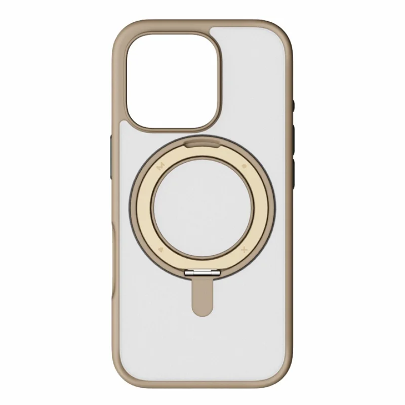 MOMAX MRAP24 For iPhone 16 Pro Magnetic Case TPU+PC Ring Kickstand Phone Cover - Gold