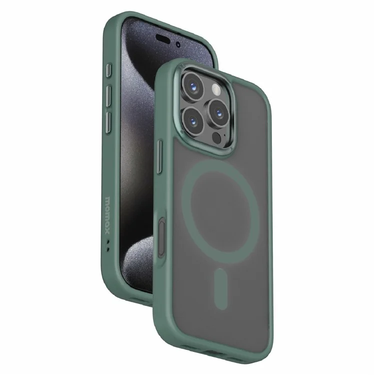 MOMAX CPAP24 For iPhone 16 Pro Case Compatible with MagSafe TPU+PC Matte Phone Cover - Green