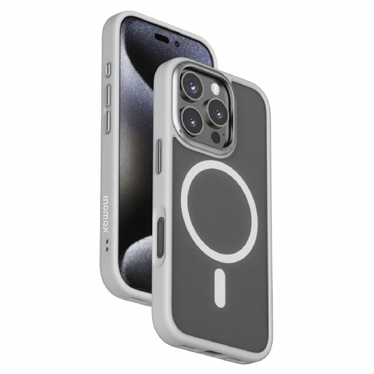 MOMAX CPAP24 Hülle für iPhone 16 Pro Max kompatibel mit MagSafe TPU+PC matter Telefonhülle - Hellgrau